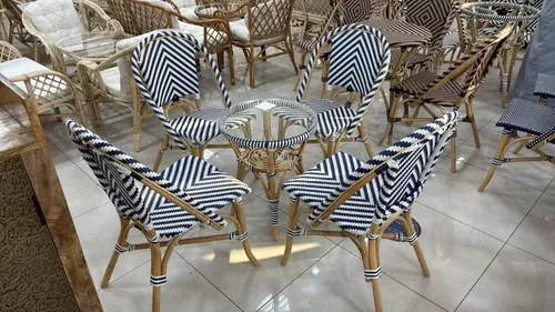Bar tables and lounge chairs